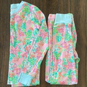 Lilly Pulitzer Floral Pajama Set - Pink and Green